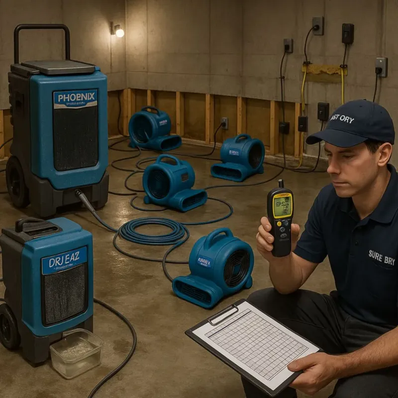 Structural Drying and Dehumidification process in Karnes City, TX